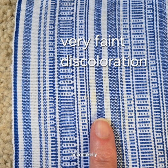 Cotton Linen Woven Scarf Blue & White - Picture 3 of 14